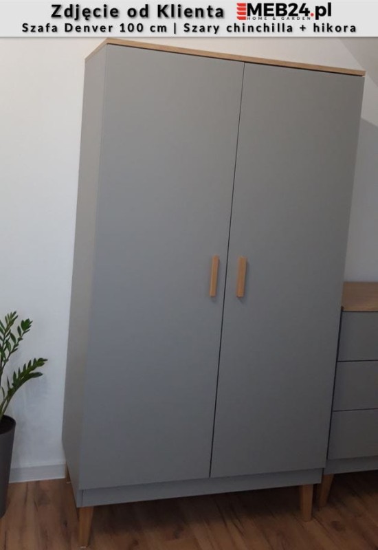 Szafa Denver 100 cm | Szary chinchilla + hikora - zdjęcie od klienta
