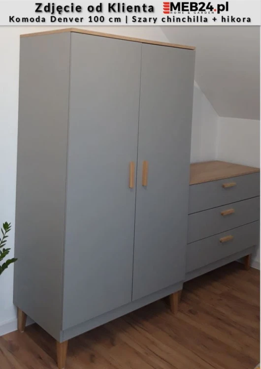 Komoda Denver 100 cm | Szary chinchilla + hikora - zdjęcie od klienta