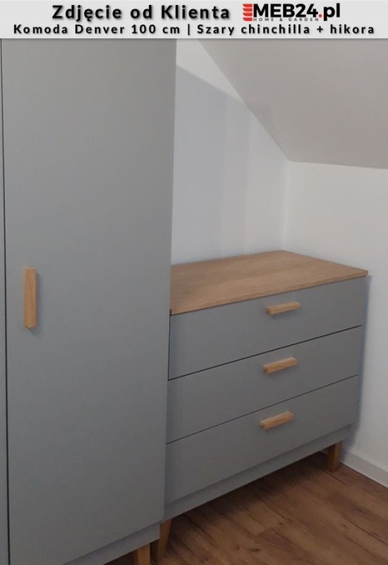 Komoda Denver 100 cm | Szary chinchilla + hikora - zdjęcie od klienta