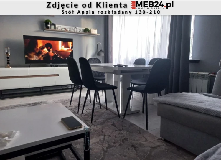 Stół Appia rozkładany 130-210 biały połysk - zdjęcie od klienta