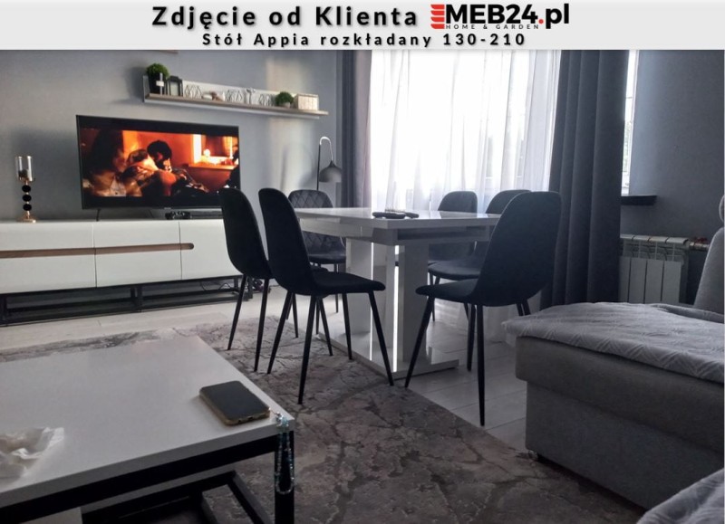 Stół Appia rozkładany 130-210 biały połysk - zdjęcie od klienta