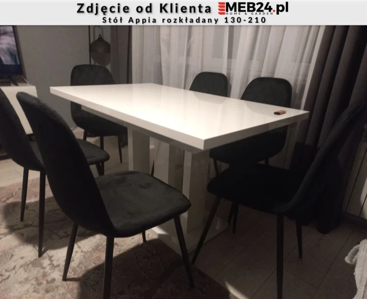 Stół Appia rozkładany 130-210 biały połysk - zdjęcie od klienta