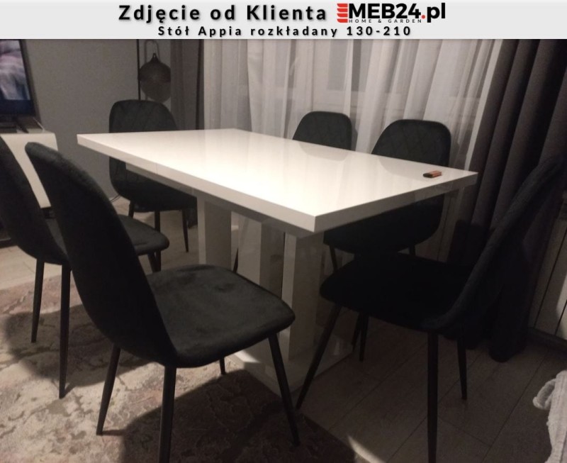 Stół Appia rozkładany 130-210 biały połysk - zdjęcie od klienta
