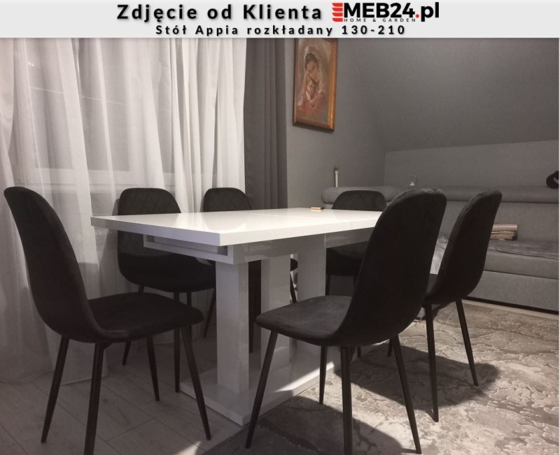 Stół Appia rozkładany 130-210 biały połysk - zdjęcie od klienta