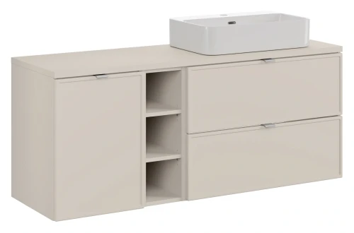 Zestaw mebli łazienkowych Bella Cashmere z umywalką Trust i blatem 140 cm - 5 elementów