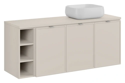 Zestaw mebli łazienkowych Bella Cashmere z umywalką Nika i blatem 140 cm - 4 elementy