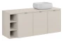 Zestaw mebli łazienkowych Bella Cashmere z umywalką Nika i blatem 140 cm - 4 elementy