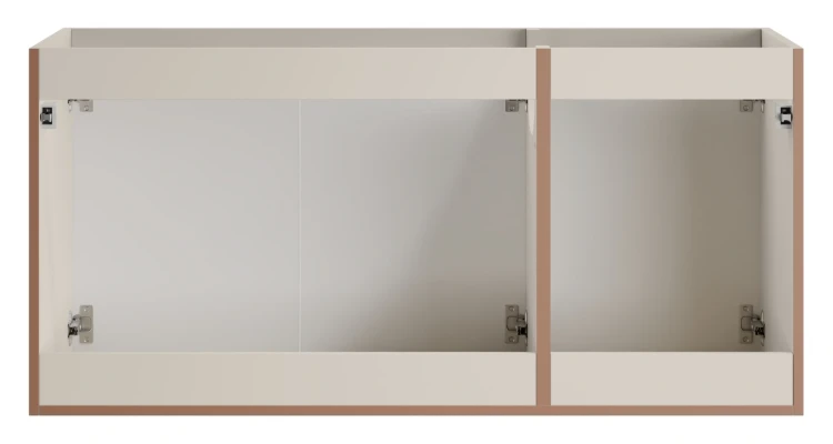 Zestaw mebli łazienkowych Bella Cashmere z dwoma umywalkami Simple i blatem 140 cm - 6 elementów
