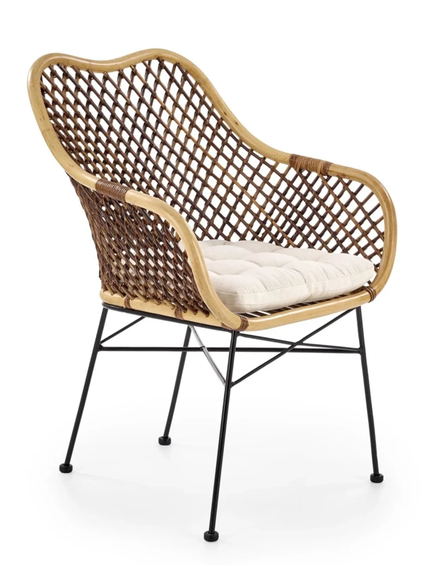 Krzesło K336 rattan naturalny/ciemny brąz