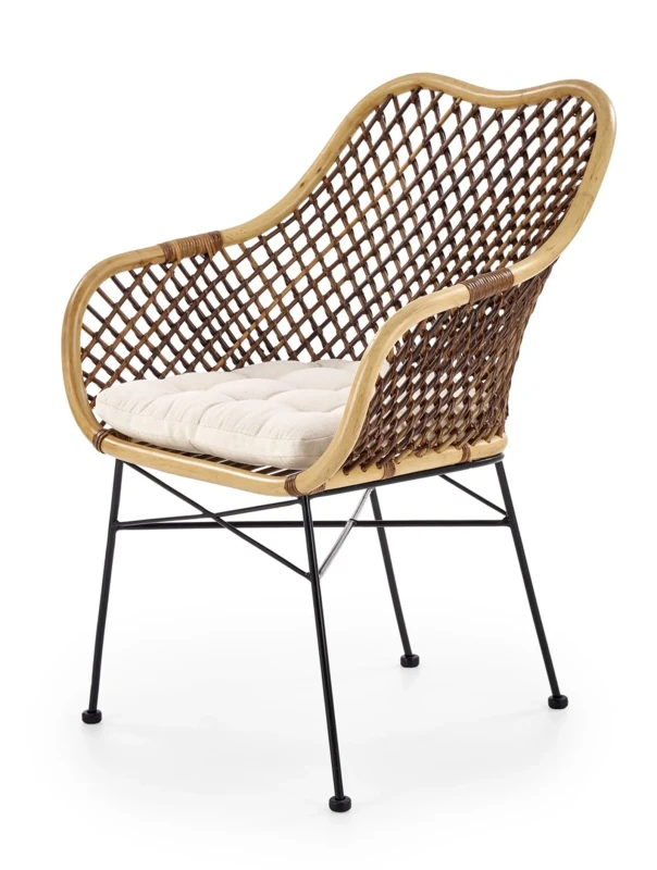 Krzesło K336 rattan naturalny/ciemny brąz