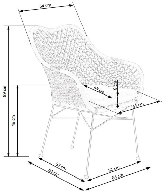 Krzesło K336 rattan naturalny/ciemny brąz