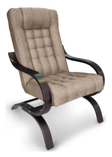 Fotel tapicerowany Finka Sisu pikowany na bukowym stelażu do salonu