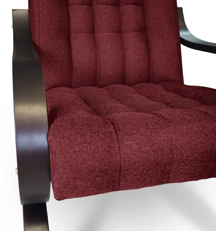 Fotel tapicerowany Finka Sisu pikowany na bukowym stelażu do salonu - bordowy Malmo 63