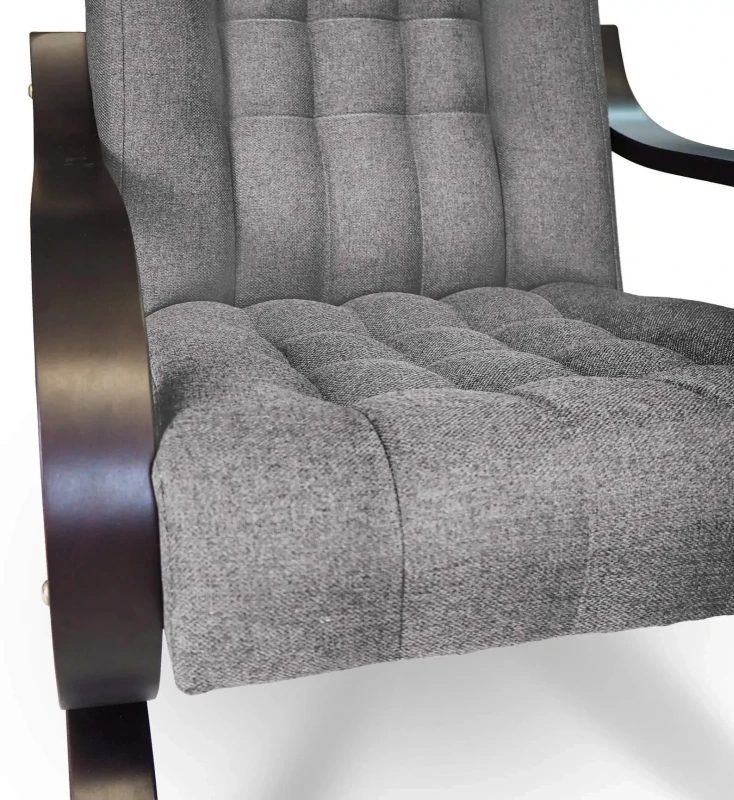 Fotel tapicerowany Finka Sisu pikowany na bukowym stelażu do salonu - jasny szary Malmo 83