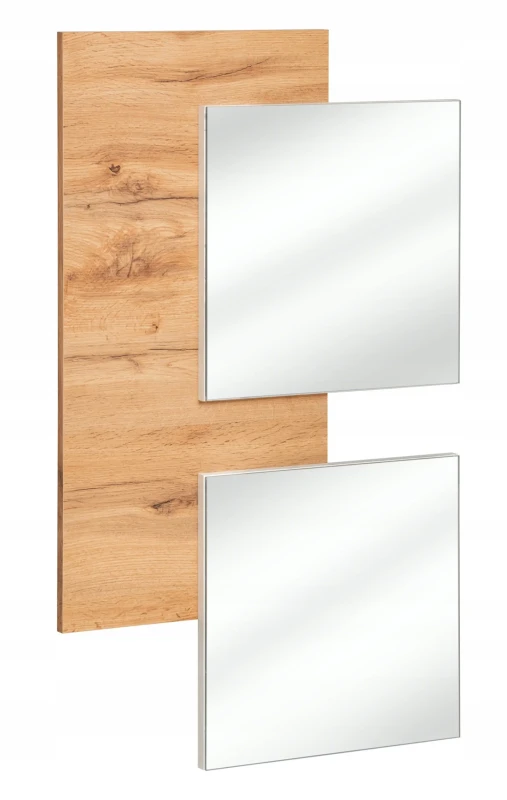 Panel ścienny Easy I 60 cm z lustrami do przedpokoju dąb wotan/czarny