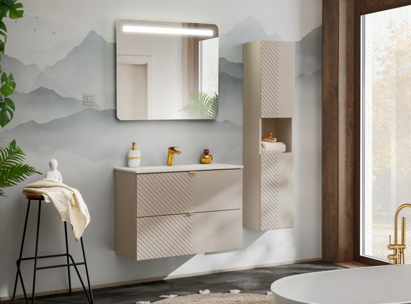 Szafka łazienkowa wysoka VIVA CASHMERE dwudrzwiowa