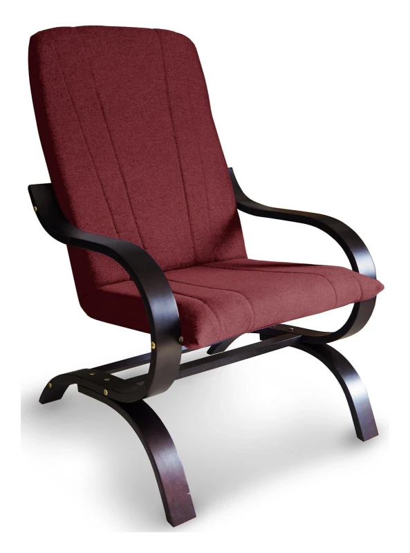 Fotel tapicerowany Finka Sisu gładki na bukowym stelażu do salonu - bordowy Malmo 63