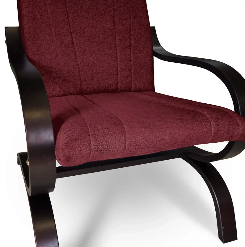 Fotel tapicerowany Finka Sisu gładki na bukowym stelażu do salonu - bordowy Malmo 63