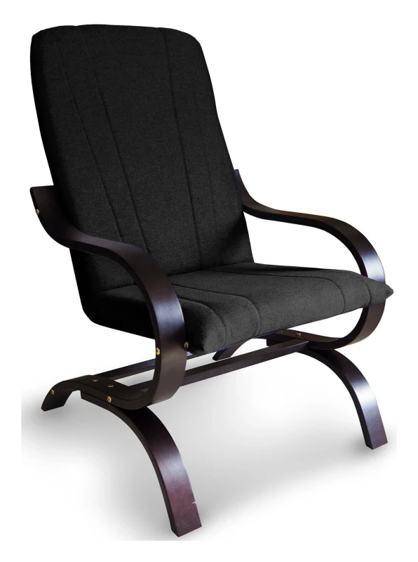 Fotel tapicerowany Finka Sisu gładki na bukowym stelażu do salonu - czarny Sawana 14