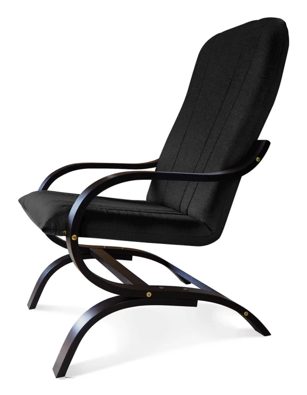 Fotel tapicerowany Finka Sisu gładki na bukowym stelażu do salonu - czarny Sawana 14