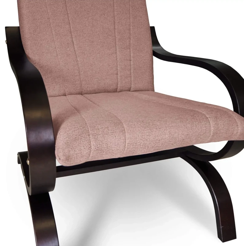 Fotel tapicerowany Finka Sisu gładki na bukowym stelażu do salonu - jasny róż Malmo 61