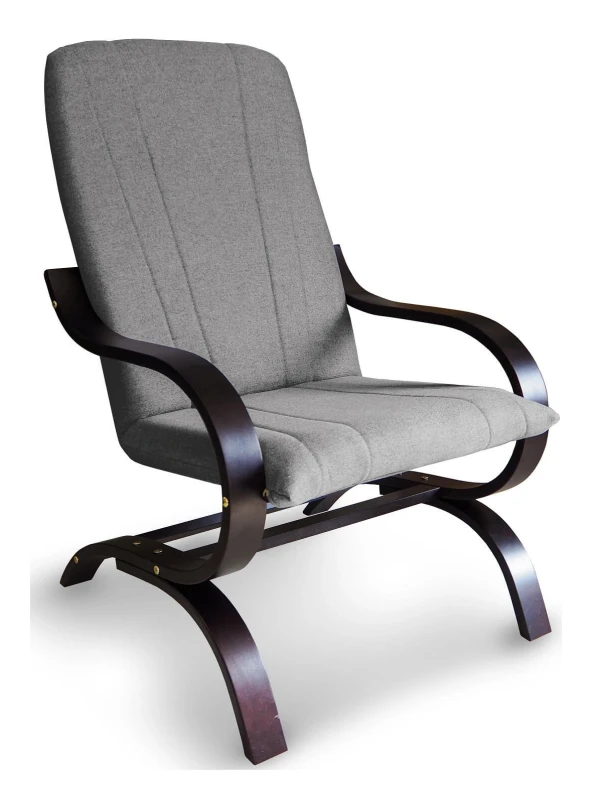 Fotel tapicerowany Finka Sisu gładki na bukowym stelażu do salonu - jasny szary Malmo 83