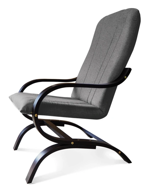 Fotel tapicerowany Finka Sisu gładki na bukowym stelażu do salonu - jasny szary Malmo 83