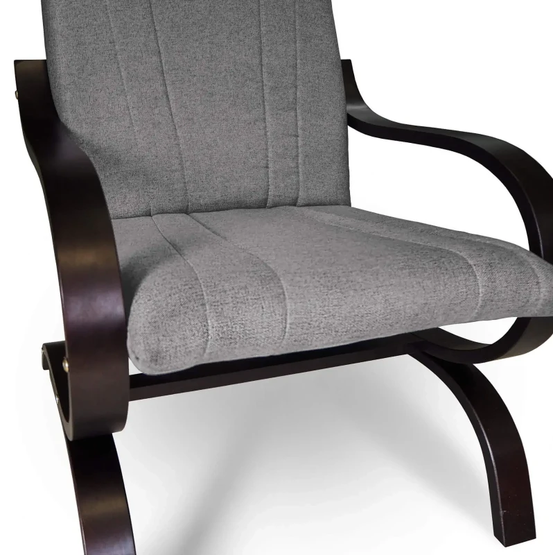 Fotel tapicerowany Finka Sisu gładki na bukowym stelażu do salonu - jasny szary Malmo 83