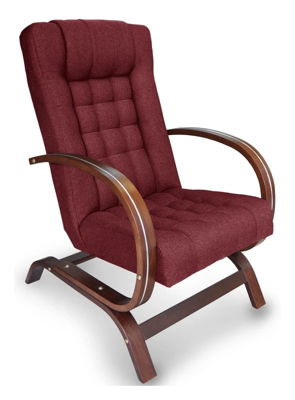 Fotel tapicerowany Finka Harmonia pikowany na bukowym stelażu do salonu - bordowy Malmo 63