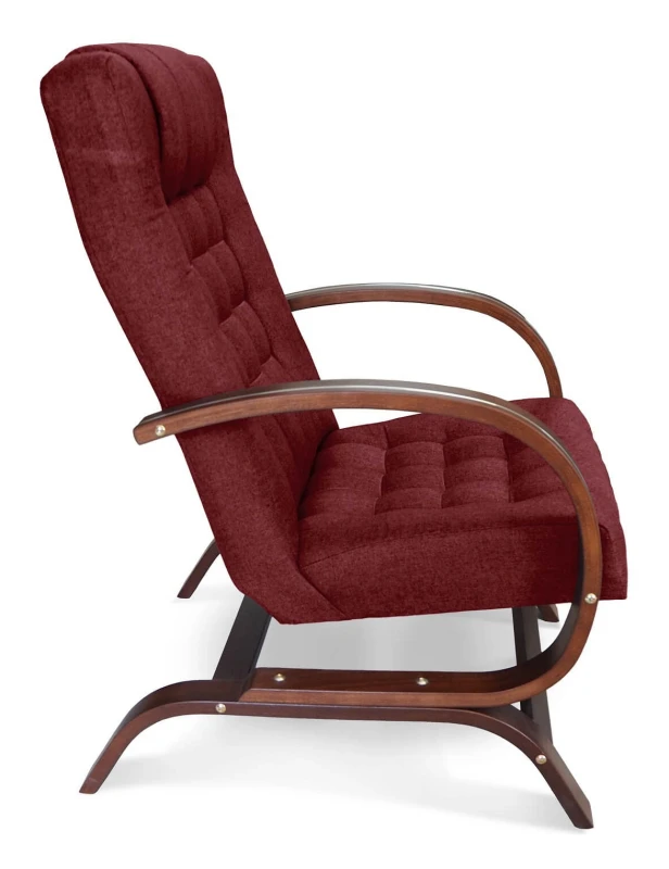 Fotel tapicerowany Finka Harmonia pikowany na bukowym stelażu do salonu - bordowy Malmo 63