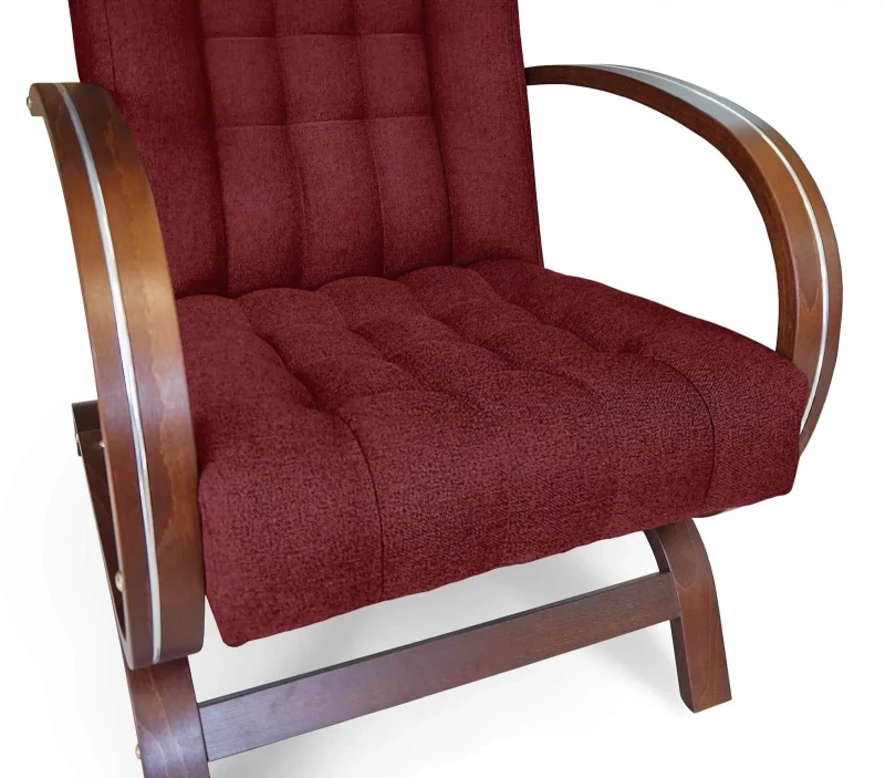 Fotel tapicerowany Finka Harmonia pikowany na bukowym stelażu do salonu - bordowy Malmo 63