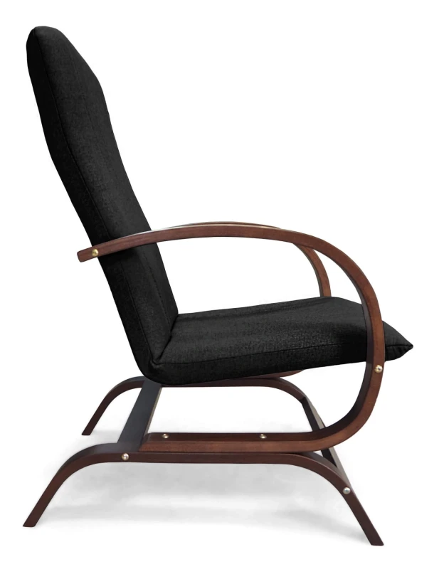 Fotel tapicerowany Finka Harmonia gładki na bukowym stelażu do salonu - czarny Sawana 14