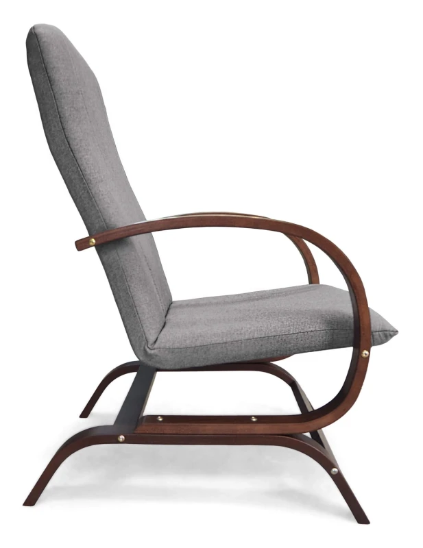 Fotel tapicerowany Finka Harmonia gładki na bukowym stelażu do salonu - jasny szary Malmo 83