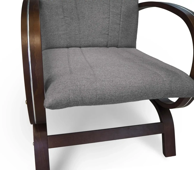 Fotel tapicerowany Finka Harmonia gładki na bukowym stelażu do salonu - jasny szary Malmo 83