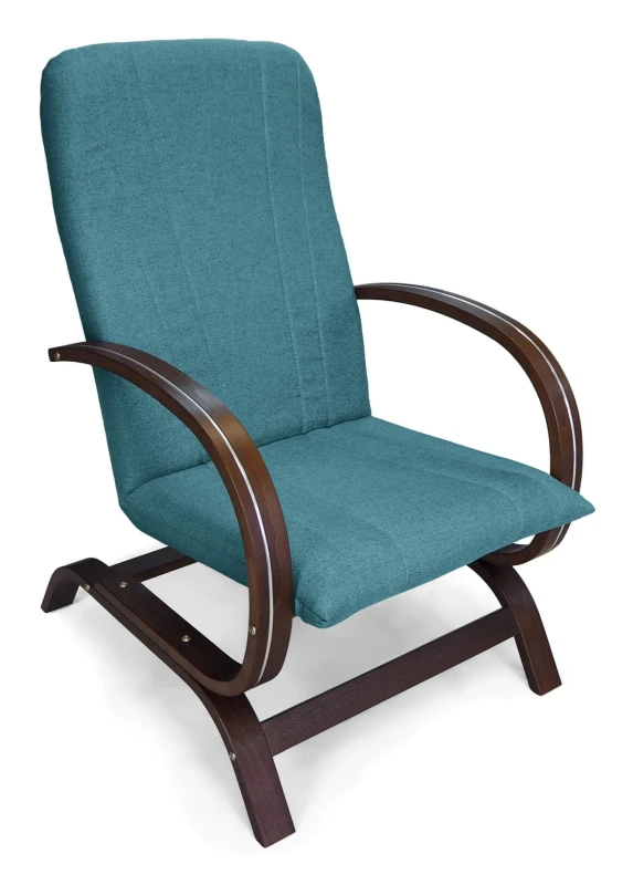 Fotel tapicerowany Finka Harmonia gładki na bukowym stelażu do salonu - turkusowy Malmo 85