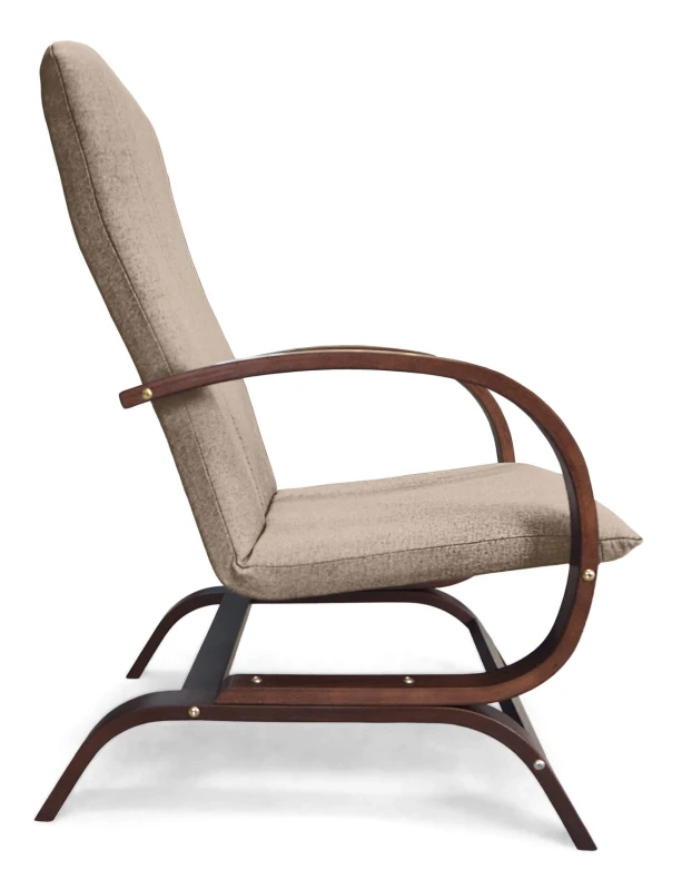 Fotel tapicerowany Finka Harmonia gładki na bukowym stelażu do salonu - beżowy Sawana 17