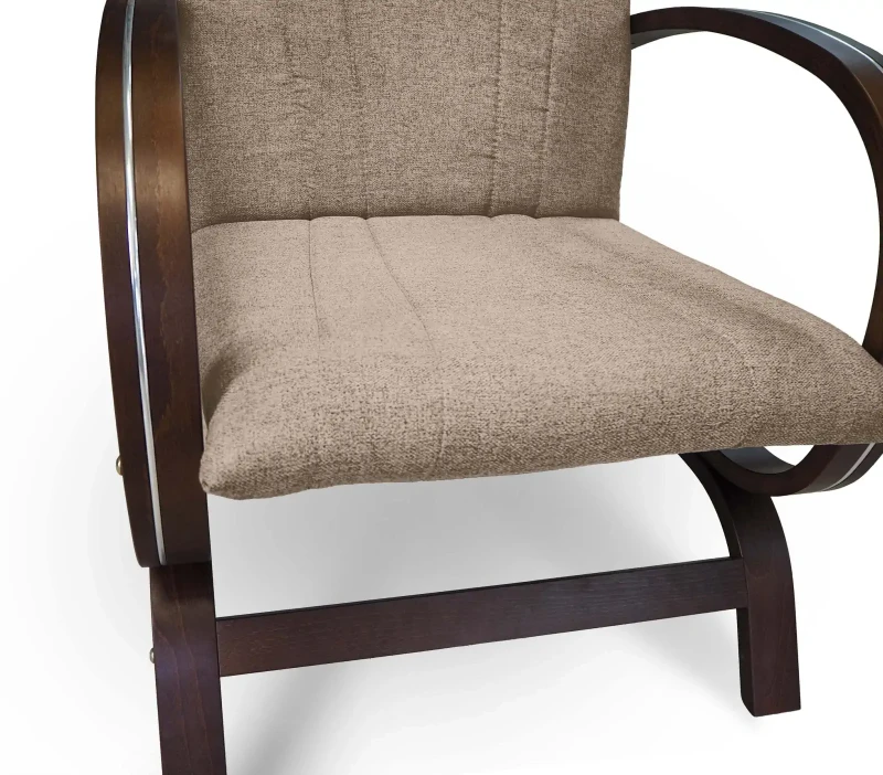 Fotel tapicerowany Finka Harmonia gładki na bukowym stelażu do salonu - beżowy Sawana 17