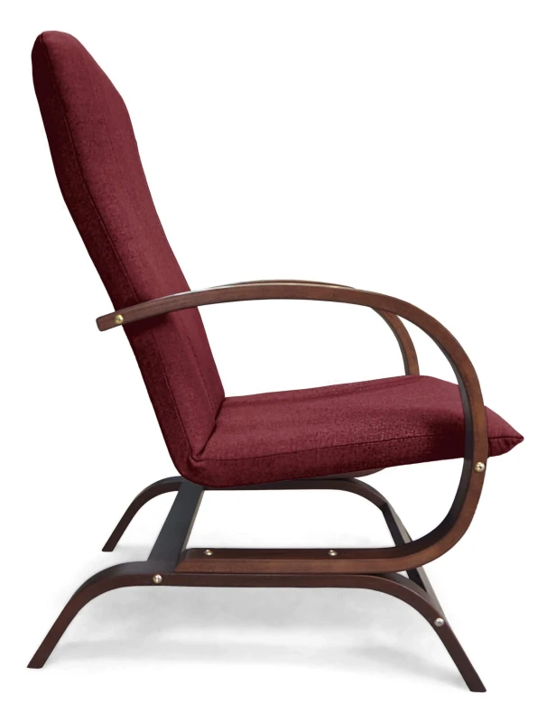 Fotel tapicerowany Finka Harmonia gładki na bukowym stelażu do salonu - bordowy Malmo 63