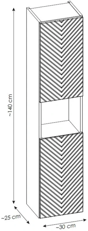 Szafka łazienkowa wysoka VIVA CASHMERE dwudrzwiowa - rysunek techniczny