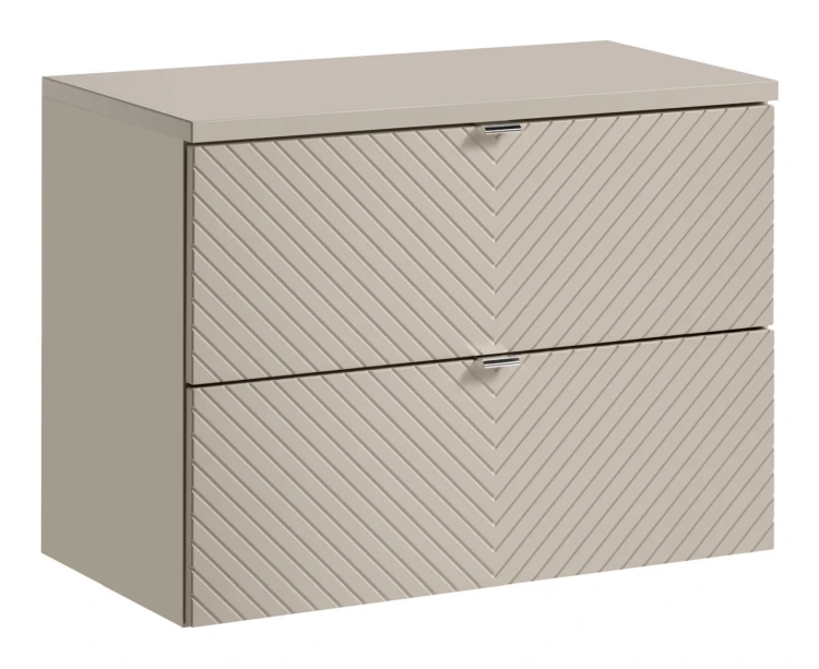 Szafka łazienkowa pod umywalkę 80 cm VIVA CASHMERE 2 szuflady  - aranżacja z blatem