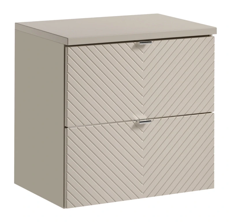 Szafka łazienkowa pod umywalkę 60 cm VIVA CASHMERE 2 szuflady - aranżacja z blatem