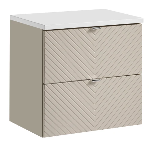 Zestaw mebli łazienkowych VIVA CASHMERE szafka 60 cm 2 szuflady z białym blatem 60 cm