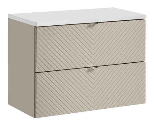 Zestaw mebli łazienkowych VIVA CASHMERE szafka 80 cm 2 szuflady z białym blatem 80 cm
