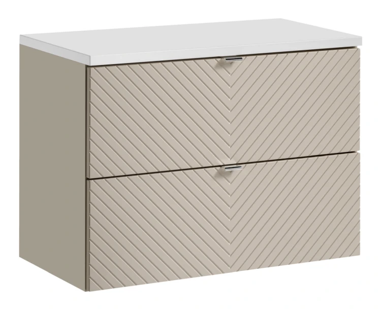 Zestaw mebli łazienkowych VIVA CASHMERE szafka 80 cm 2 szuflady z białym blatem 80 cm