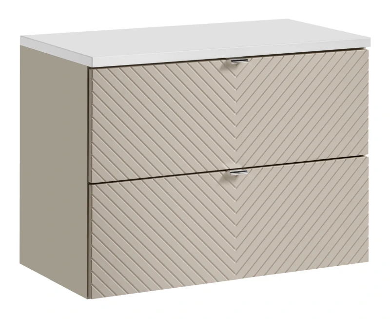 Zestaw mebli łazienkowych VIVA CASHMERE szafka 80 cm 2 szuflady z białym blatem 80 cm
