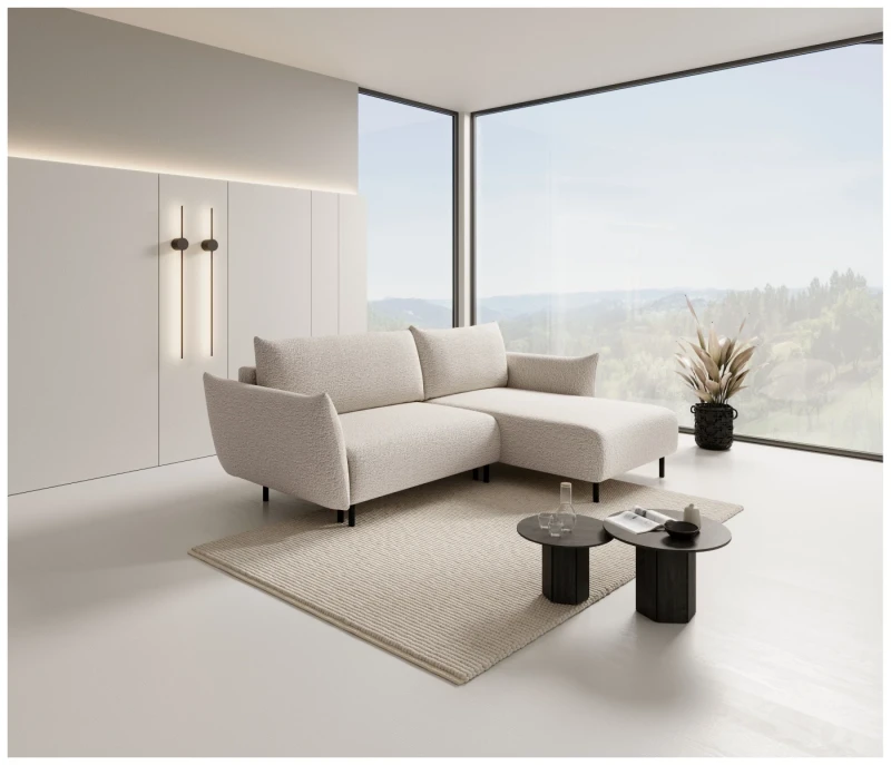 Narożnik rozkładany ADEL 257 cm z funkcją spania i pojemnikiem na pościel - Anthology 02