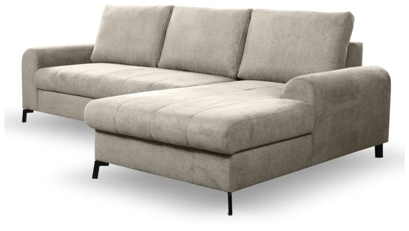 Narożnik rozkładany AKIRA 252 cm z funkcją spania i pojemnikiem na pościel - Brooklyn Truffle