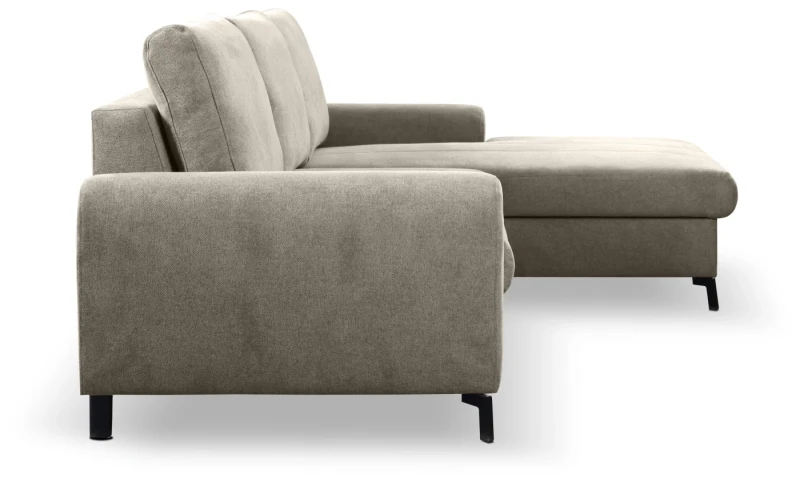 Narożnik rozkładany AKIRA 252 cm z funkcją spania i pojemnikiem na pościel - Brooklyn Truffle