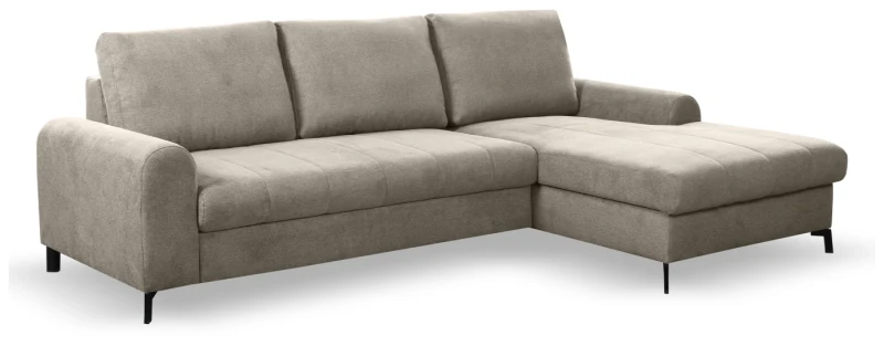 Narożnik rozkładany AKIRA 252 cm z funkcją spania i pojemnikiem na pościel - Brooklyn Truffle