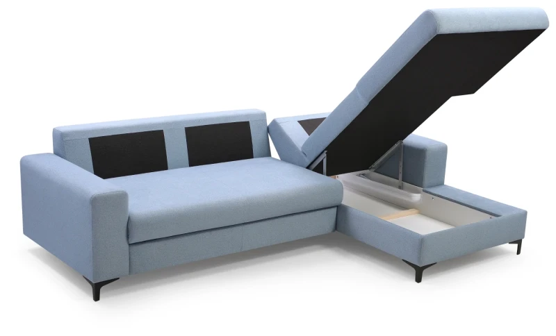 Narożnik rozkładany AVRA 251 cm z funkcją spania i pojemnikiem na pościel